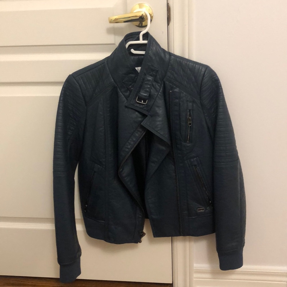 GUESS Dark Green Leather Jacket